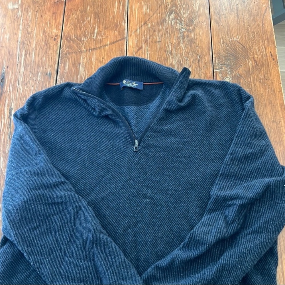 Like New Mens Navy Loro Piana Roadster Sweater.